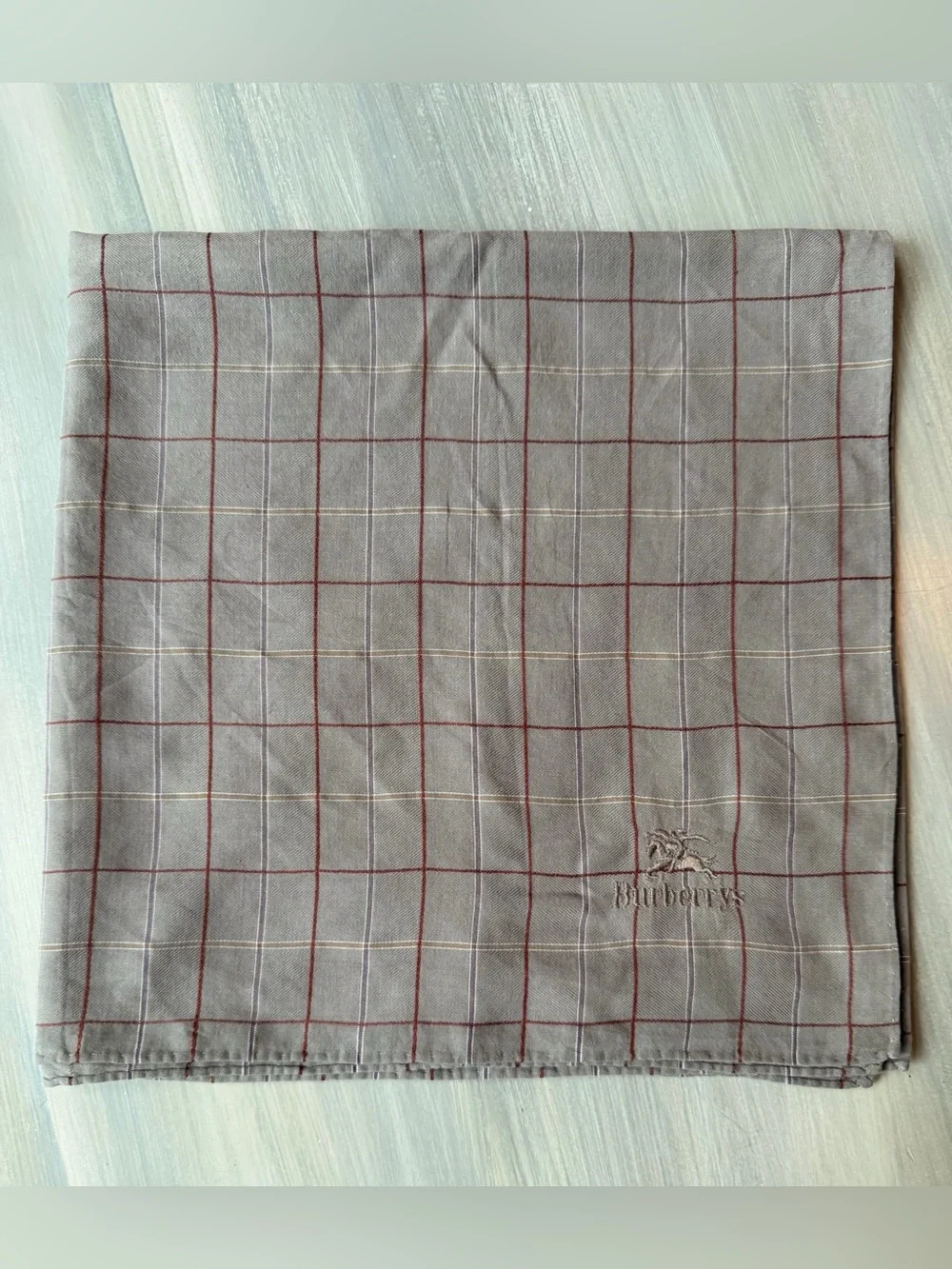 Burberry’s Vintage Plaid Lightweight Square Scarf Bandana Hair Bow Bag Accessory